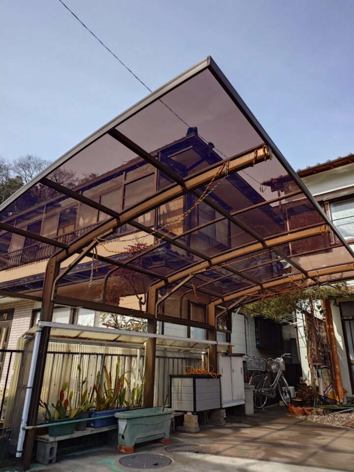 カーポート屋根葺き替え工事施工完了