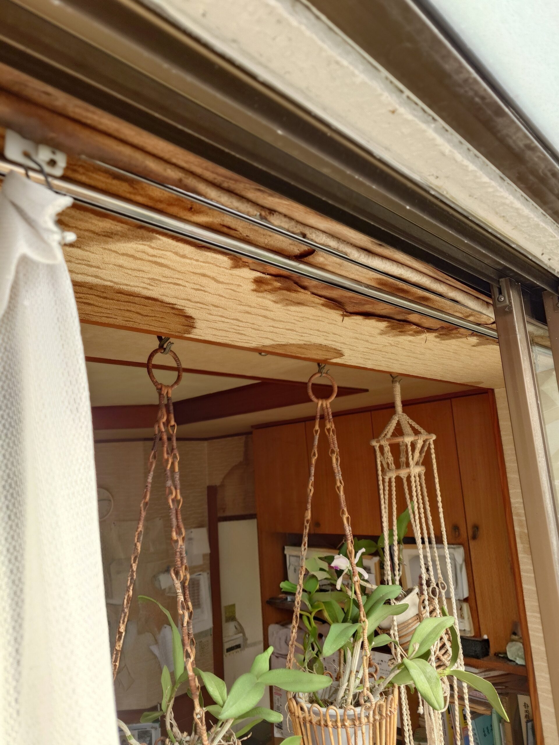【出窓の屋根から室内への雨漏り修理工事】